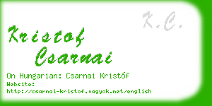 kristof csarnai business card