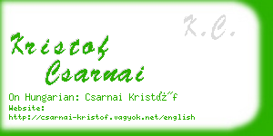 kristof csarnai business card